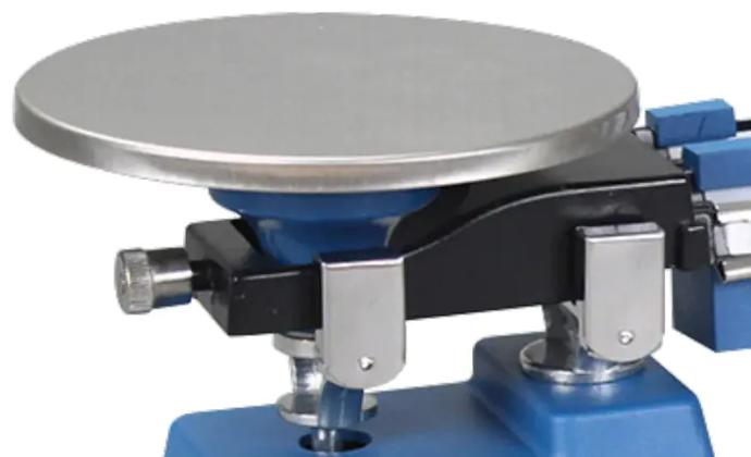 Triple beam balance steel pan accessory. The stainless steel pan on this triple beam balance line is easy to clean and lasts decades, even under hard work conditions.
