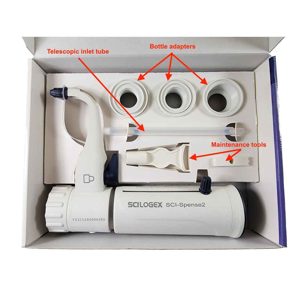 SCILOGEX SCI-Spense2 Bottletop Dispensers, in five fully adjustable volume sizes