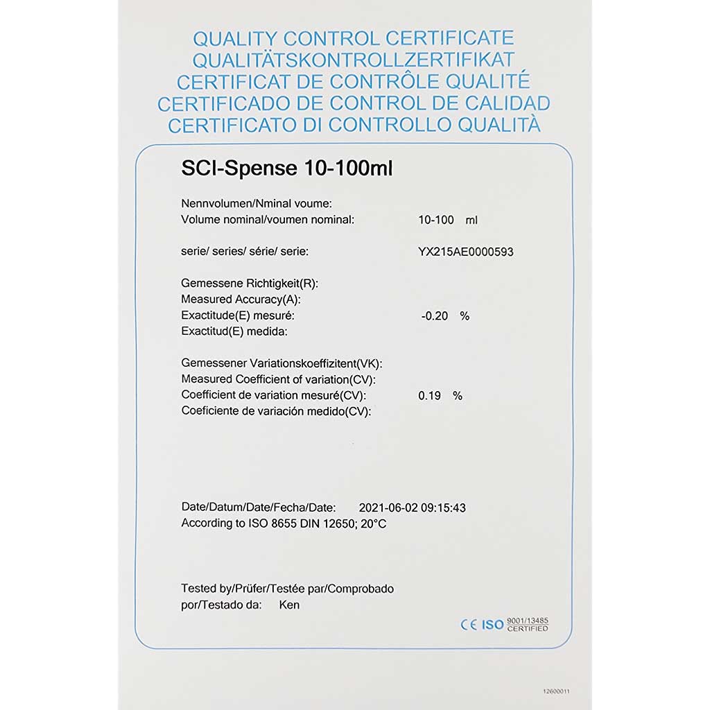 SCILOGEX SCI-Spense2 Bottletop Dispensers, in five fully adjustable volume sizes