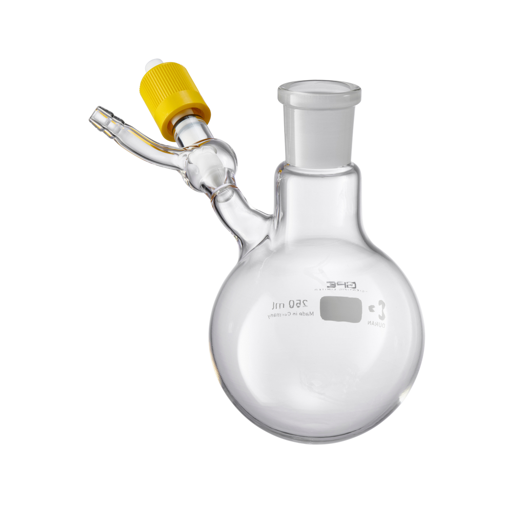 J Young Schlenk Flasks (Round Bottom, Fine Thread Tap, Socket)