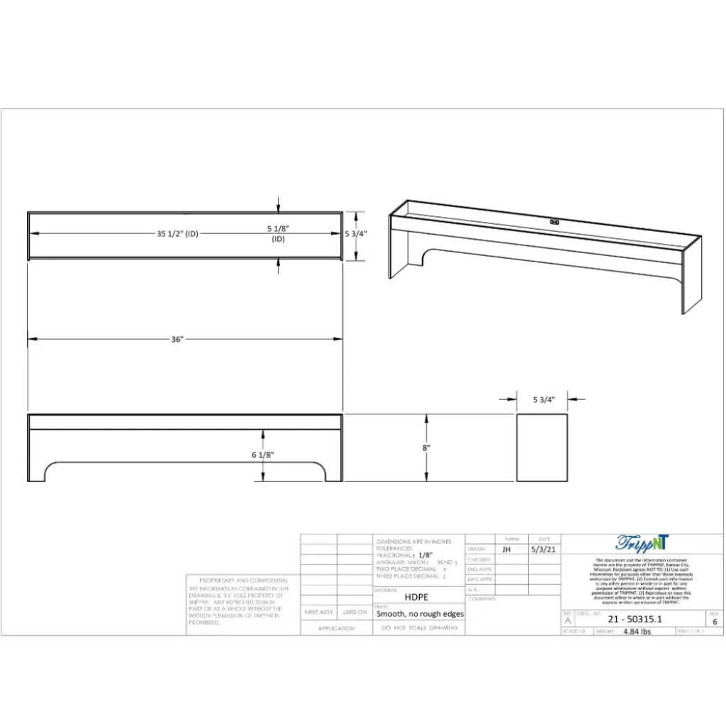 Polyethylene Fume Hood Shelf(4).webp