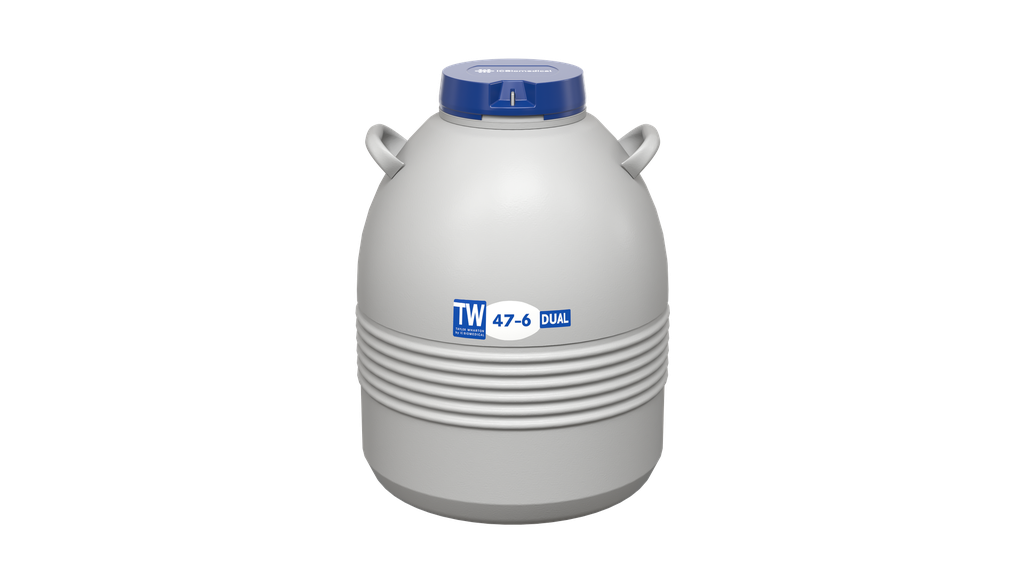 Taylor Wharton by IC Biomedical – 47-6 Dual Series Small LN2 Freezer/Dry Shipper (Capacity: 3900 x 1/2cc Straws)