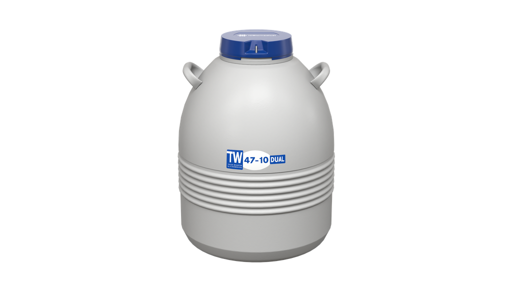 Taylor Wharton by IC Biomedical – 47-10 Dual Series Small LN2 Freezer/Dry Shipper (Capacity: 3200 x 1/2cc Straws)