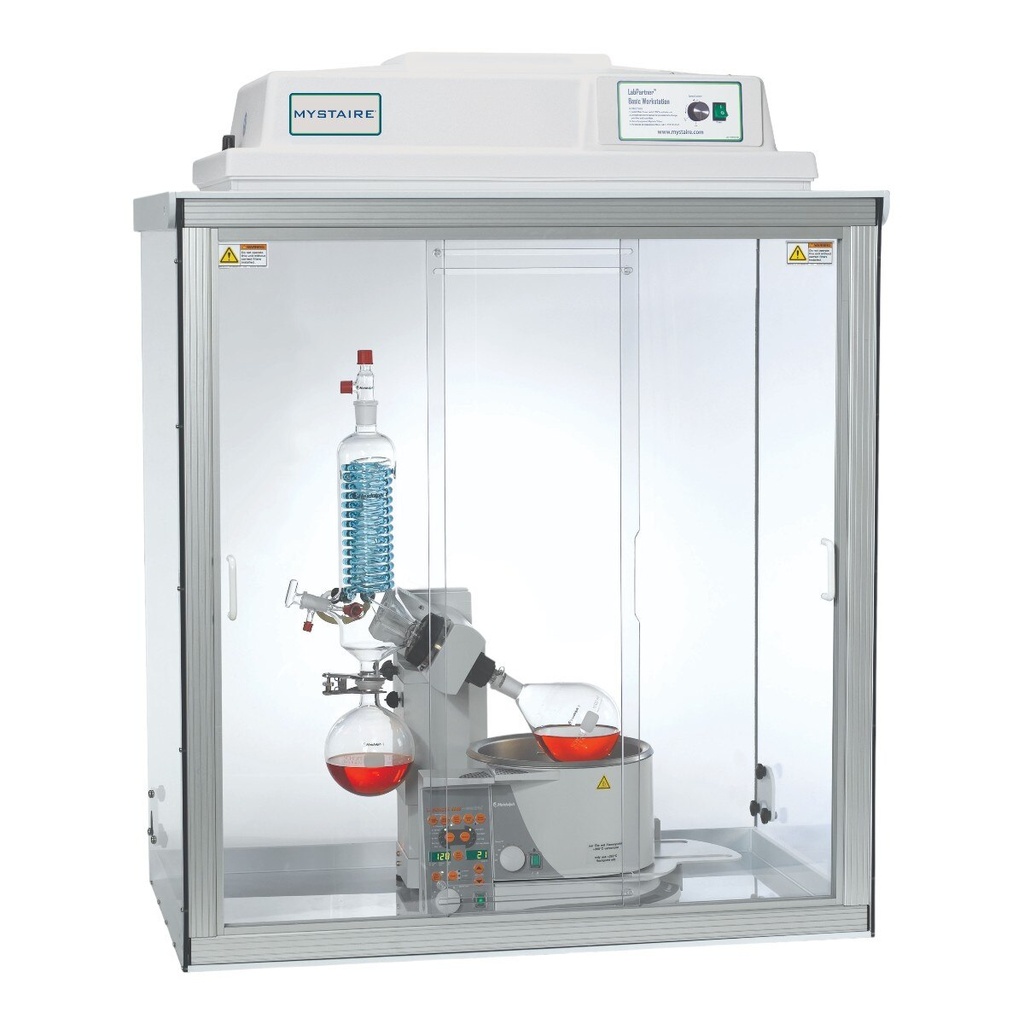 LabPartner 38” wide Rotary Evaporator Enclosure with 4-inch exhaust connection