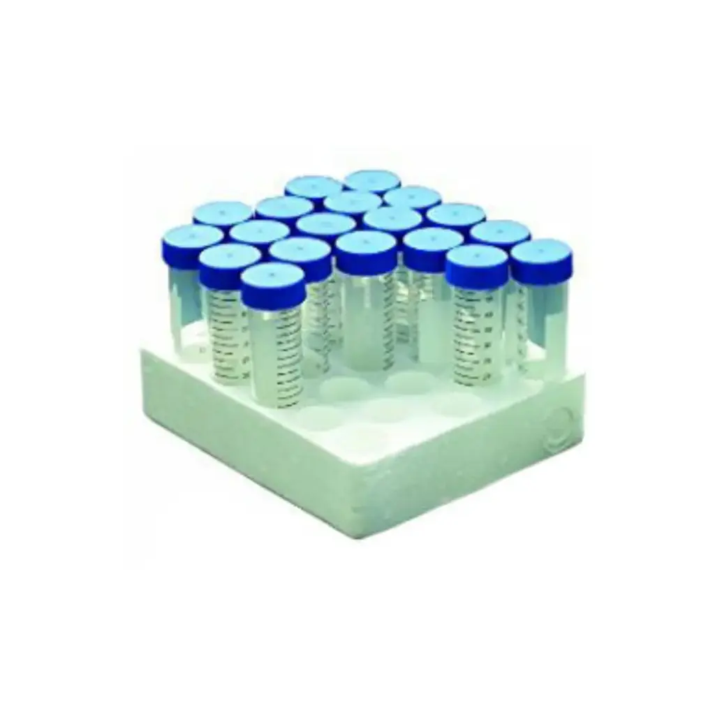 SCILOGEX 50mL Polypropylene Centrifuge Tube - Conical, Foam Rack, Sterile, 25/Rack, 300/CS