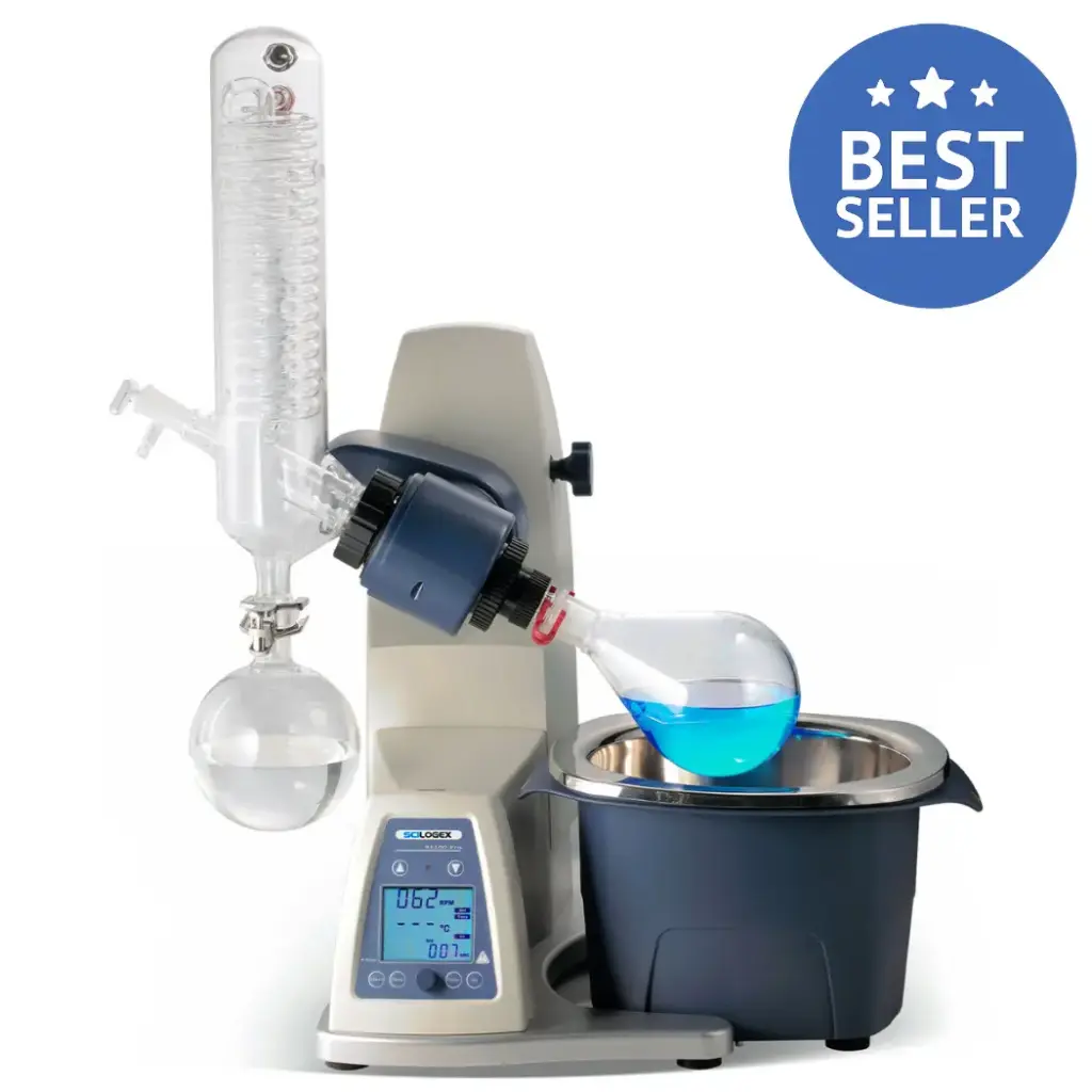 SCILOGEX SCI100-Pro 5L Rotary Evaporator, Vertical Coiled Condenser, Motorized Lift