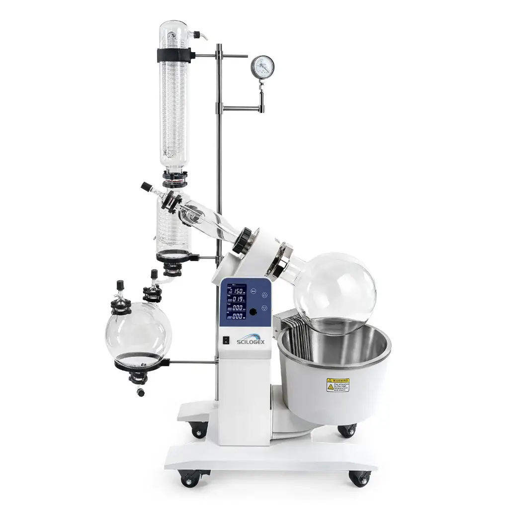 SCILOGEX SCI20L-Pro 20L Rotary Evaporator, Vertical Coiled Condenser, Motorized Lift