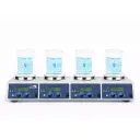 SCILOGEX SCI340-4 Digital Hotplate-Stirrer 4-Channel, Ceramic Plates, 340ºC / 1500rpm Max.
