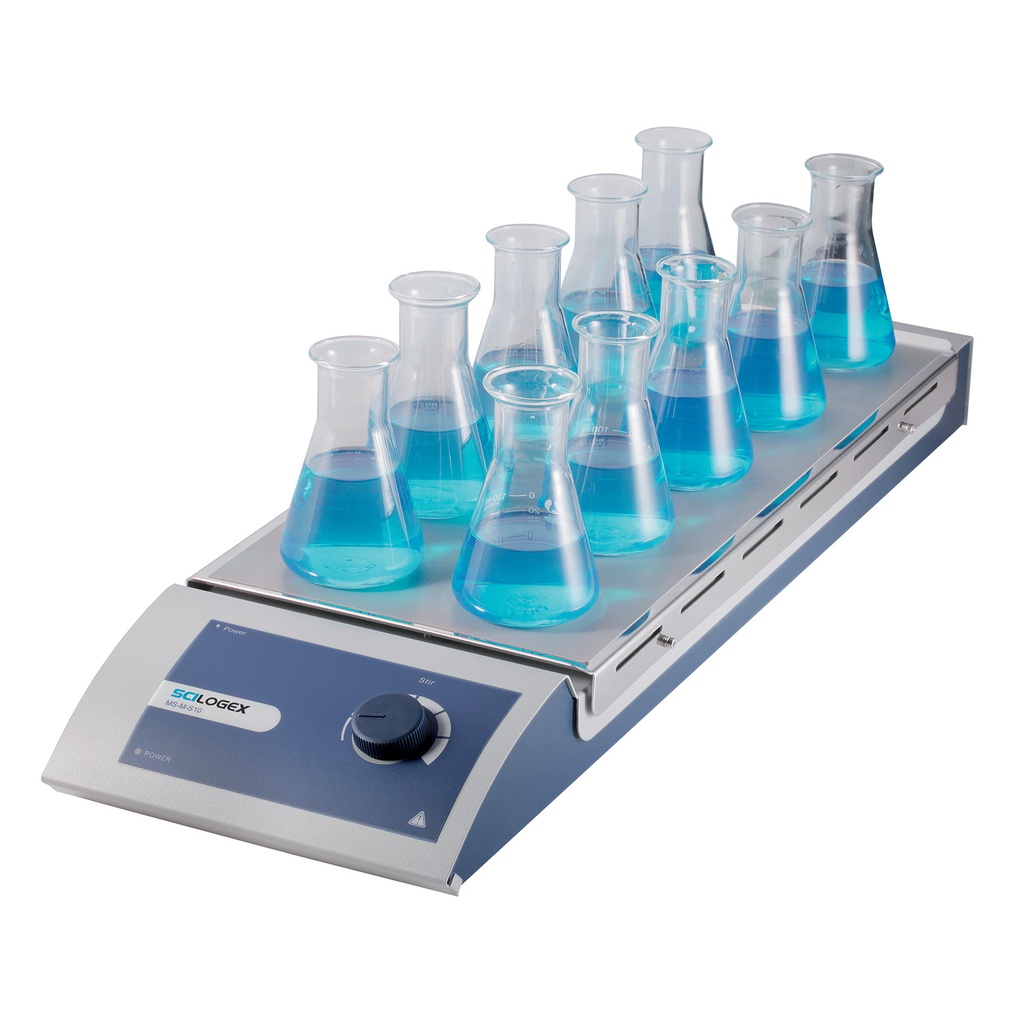 SCILOGEX SCI-S10 10-Place Analog Magnetic Stirrer, 15-1100rpm