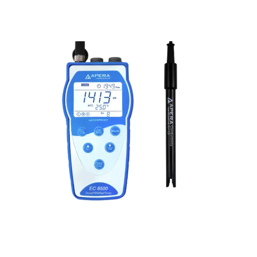 EC8500 Portable Conductivity/TDS/Salinity Meter Kit with Data Logger & USB Data Output