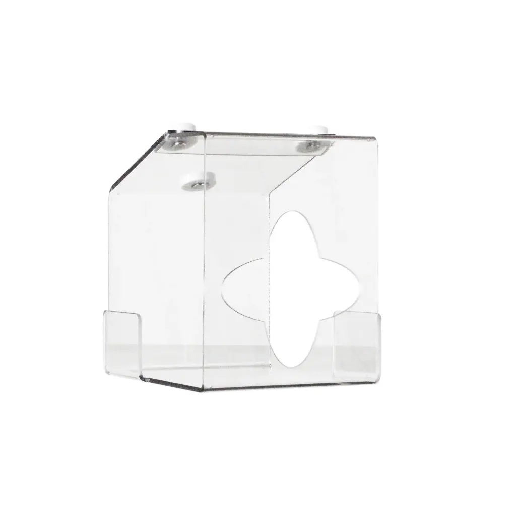 Undermount Two-Bin Small Clear Kimwipe Dispenser, Magnet Mount