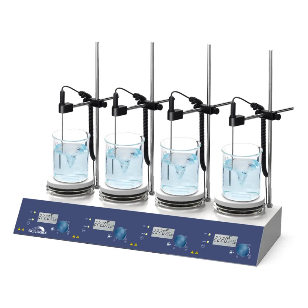 SCILOGEX SCI280-HS4 280C Digital Hotplate-Stirrer 4-Channel, Ceramic Plate, 110V, 50/60Hz, US Plug