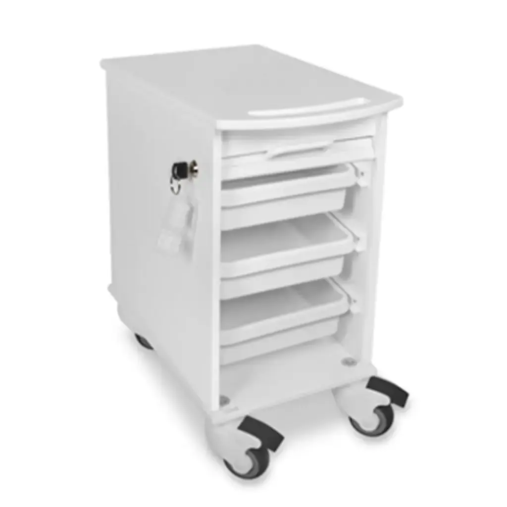 3 Shelf Narrow Locking Cart