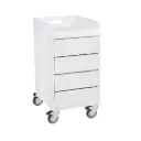 Polyethylene Compact Locking Cart, 14" Width x 27" Height x 19" Depth, 4 Drawers
