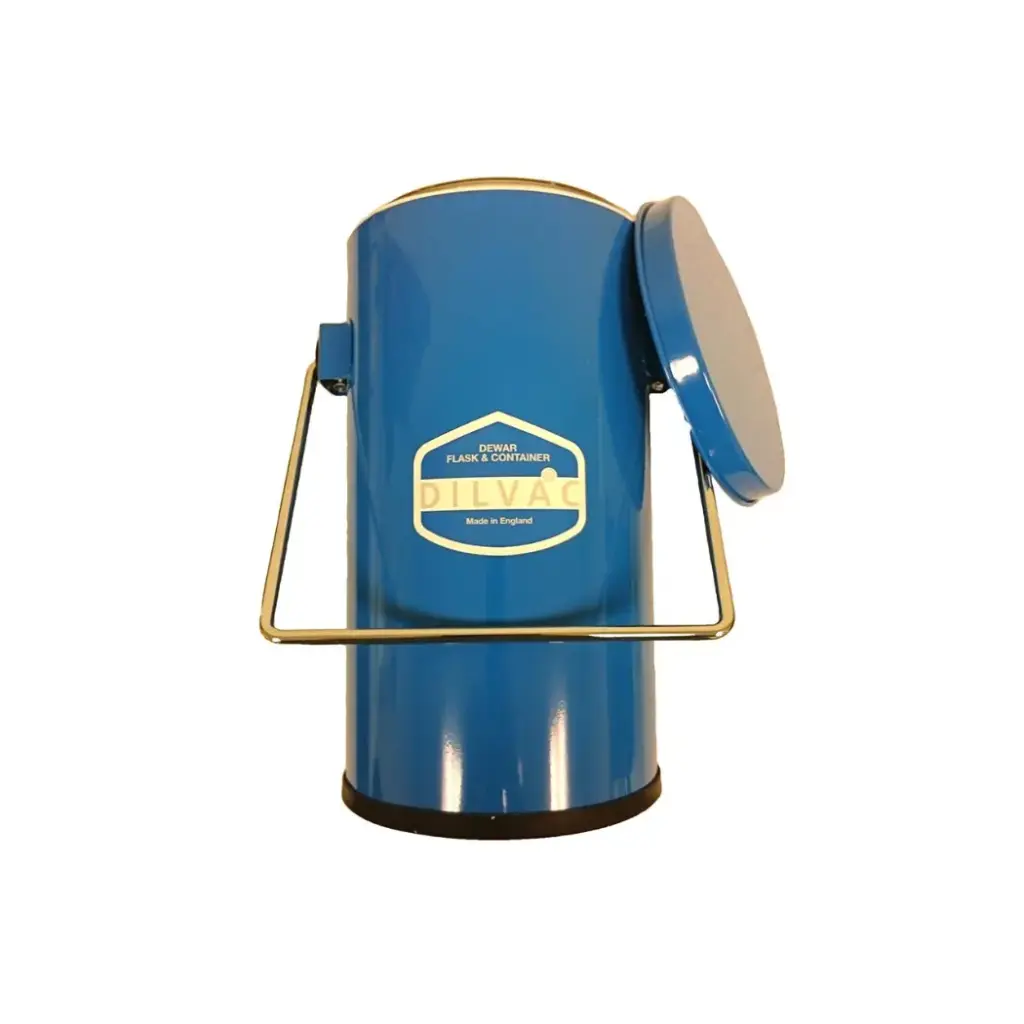 SCILOGEX DILVAC Blue Metal Cased Dewar Flasks, lids, no lid-clamps