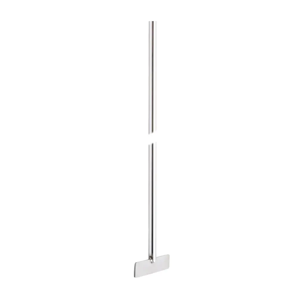 Flat-blade stirrer, 316L stainless steel. Shaft length 400mm x 8mm diameter. Impeller width 60mm