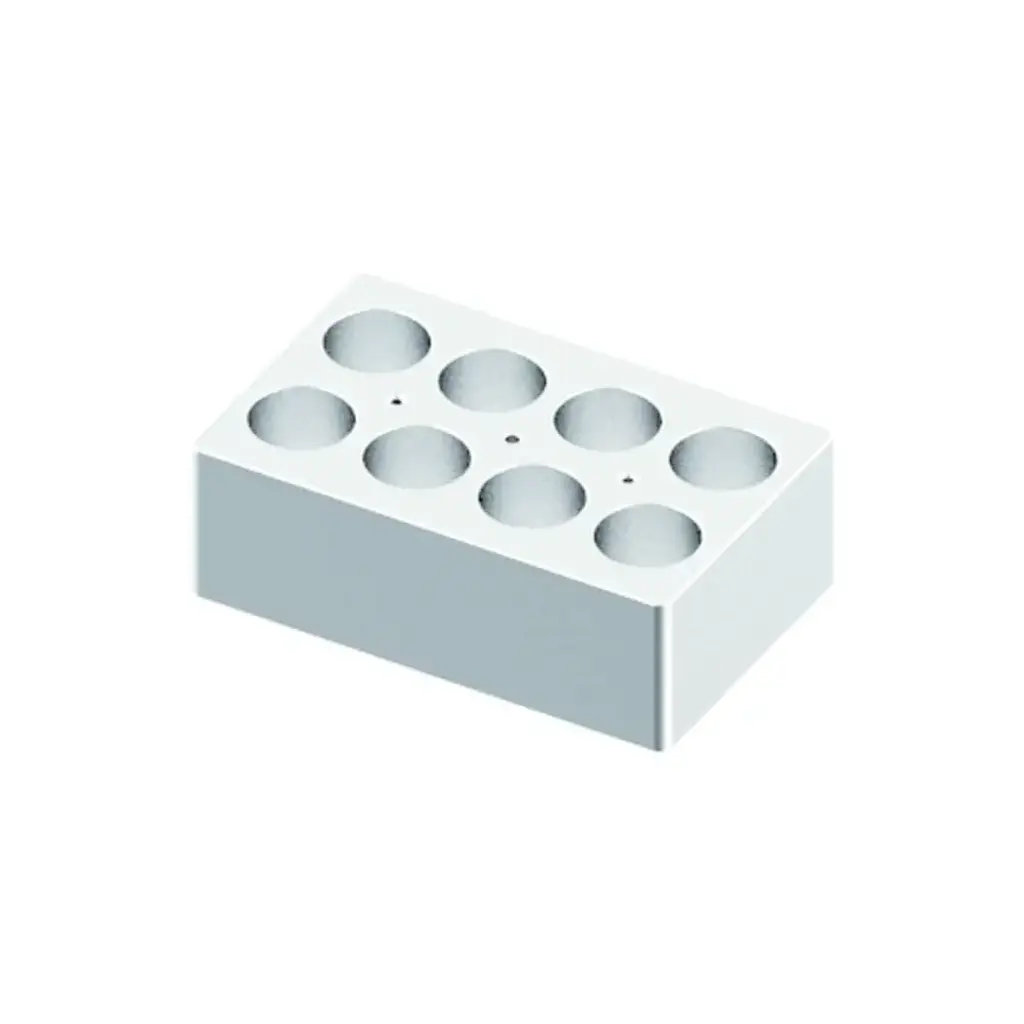 Block, used for 50mL tubes, 8 holes (15 x 9.5 x 5cm)