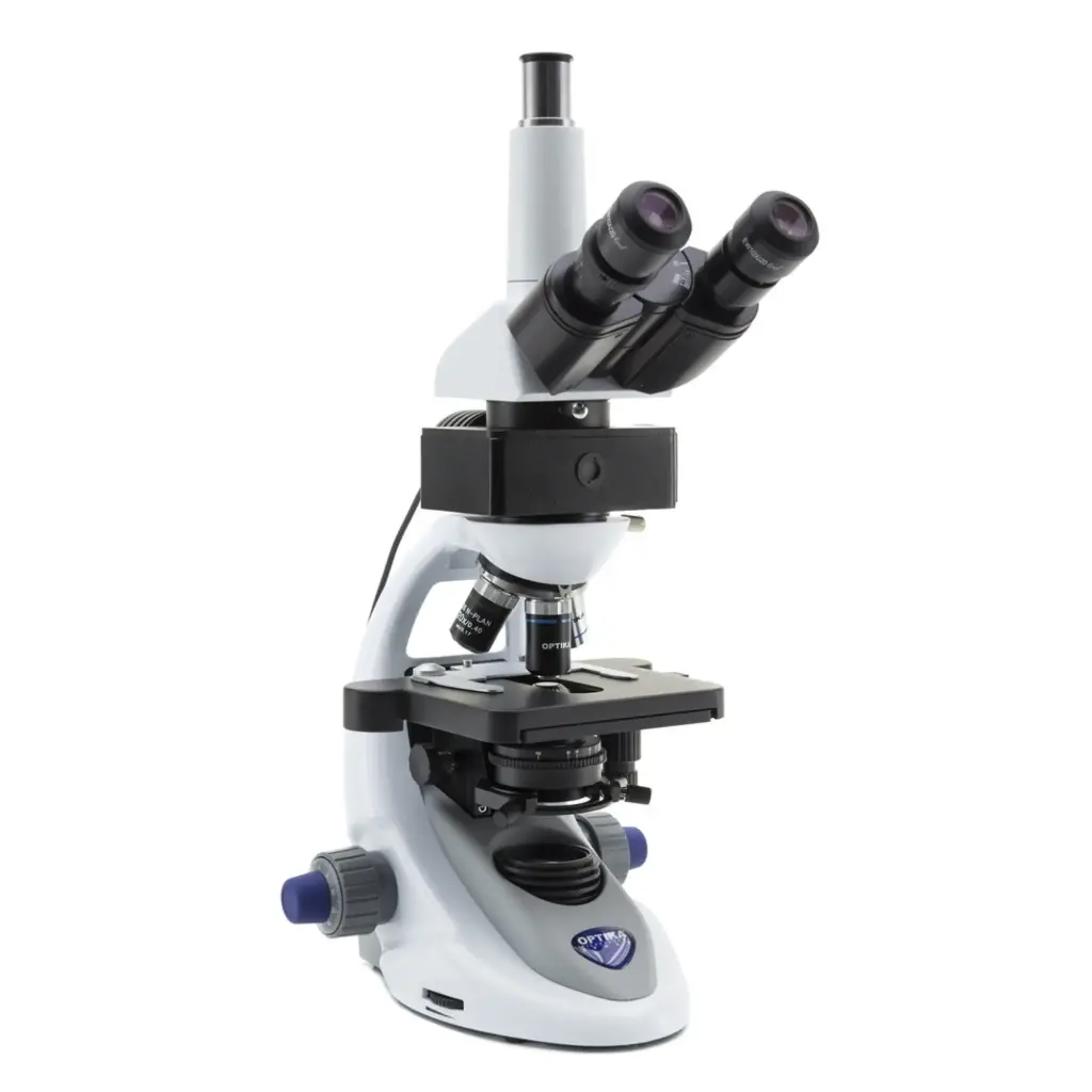 B-290 Trinocular LED fluorescence microscope, 500x, IOS PLAN, B filter set