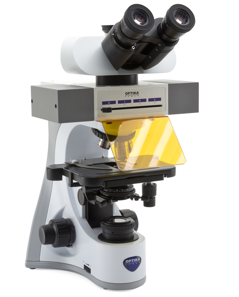 B-510 Trinocular LED fluorescence microscope, 1000x, IOS PLAN, 4 empty filter sets slots