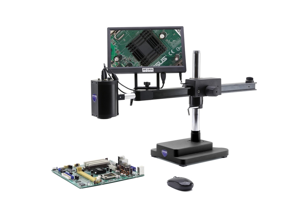 IS Autofocus HDMI camera on boom stand, with screen