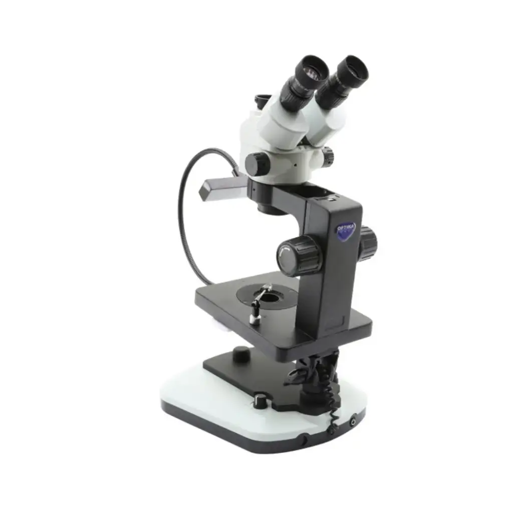 Trinocular stereozoom microscope for gemology
