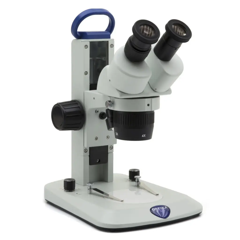 SLX Stereomicroscope, fixed arm, 20x40x, LED Incident & transmitted light, rechargeable batteries not included
