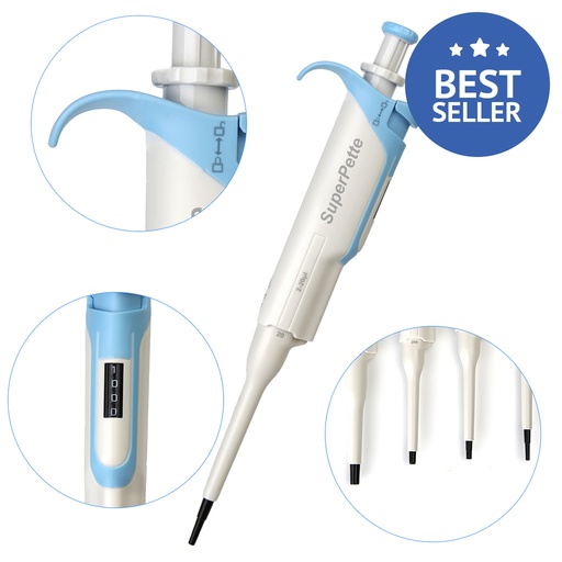 SuperPette Autoclavable Pipettors in 7 fully adjustable volume sizes