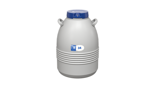 [TW 34] Taylor Wharton by IC Biomedical – 34 Series Small LN2 Freezer With 11″ Canisters (Capacity: 2100 x 1/2cc Straws)