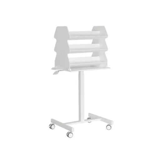 [53944] Adjustable Double-Sided Suture Stand Cart with 6 Slanted Shelves – Holds 48 Boxes