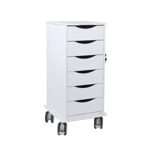 [54011] Core SP Cart with 6 White Drawers