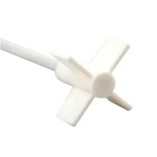 [18900075] Cross stirrer, PTFE coated. Shaft 300mm long x 6mm diameter. Impeller width 65mm.